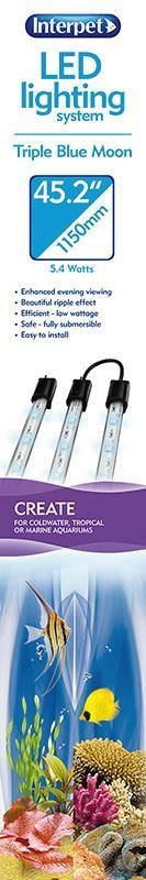 Interpet Aquarium Fish Tank LED Light Blue Moonlight 3 x 36cm 115cm Length