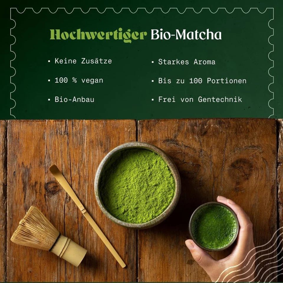 Matcha Tee Pulver Bio - Premium-Qualität - 100g. Original Green Tea aus Japan... - Bild 2 von 4