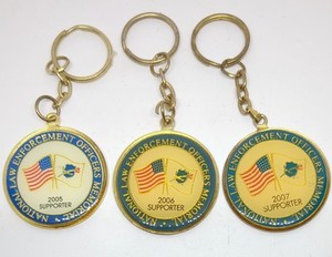 3 National Law Enforcement Officers Memorial Medallion Keychains 2005 2006 2007