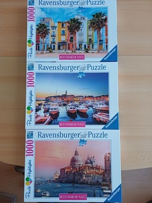 Ravensburger Puzzle 3x 1008 Teile,Mediterranean Places