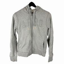 Women s Y2K Aeropostale New York Fur Lined Full Zip Grey Hoodie Size M