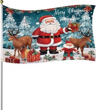 Large Christmas Flag 3X5Ft Double-Sided Merry Christmas Banner for Outdoor Decor