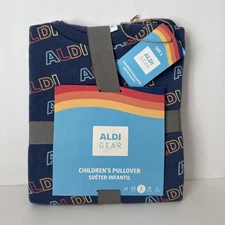 Aldi Gear Children’s Pullover - Blue With Logo - New With Tags - Size S (6-7)