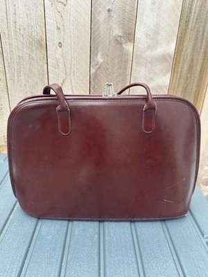 Vtg Jack George s Red Leather Women s Shoulder Bag Medium Tote MADE USA Charms