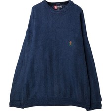 Vintage 90'S Ralph Lauren CHAPS herringbone cotton knit sweater men's size L...