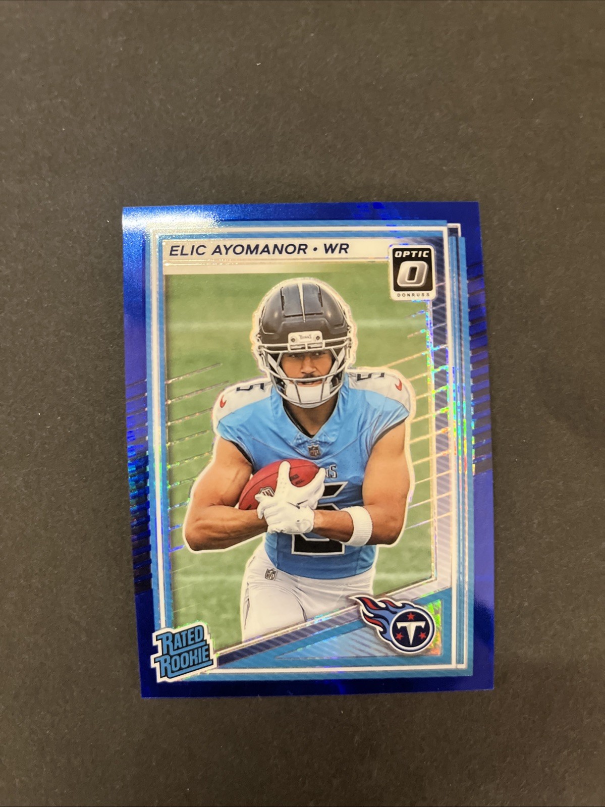 2025 Panini Donruss Optic - Rated Rookie Elic Ayomanor #235 Blue Scope Prizm...