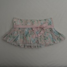 NWT Abercrombie Vtg Ruffle Mini Skirt Micro Floral Baby Pink Y2K With Bow Size 8