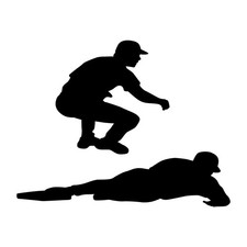 Baseball #11 Sliding Into Base Softball Decal Sticker Black Die Cut Vinyl