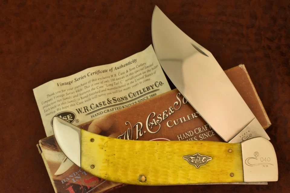 РЕДКИЙ СЛУЧАЙ XX США 1 из 100 ВИНТАЖНЫЙ ЖЕЛТЫЙ КОСТИ ЗАСТЕЖКА БУЛЬДОГ НОЖ 6172 SS (27538 - Изображение 2 из 4