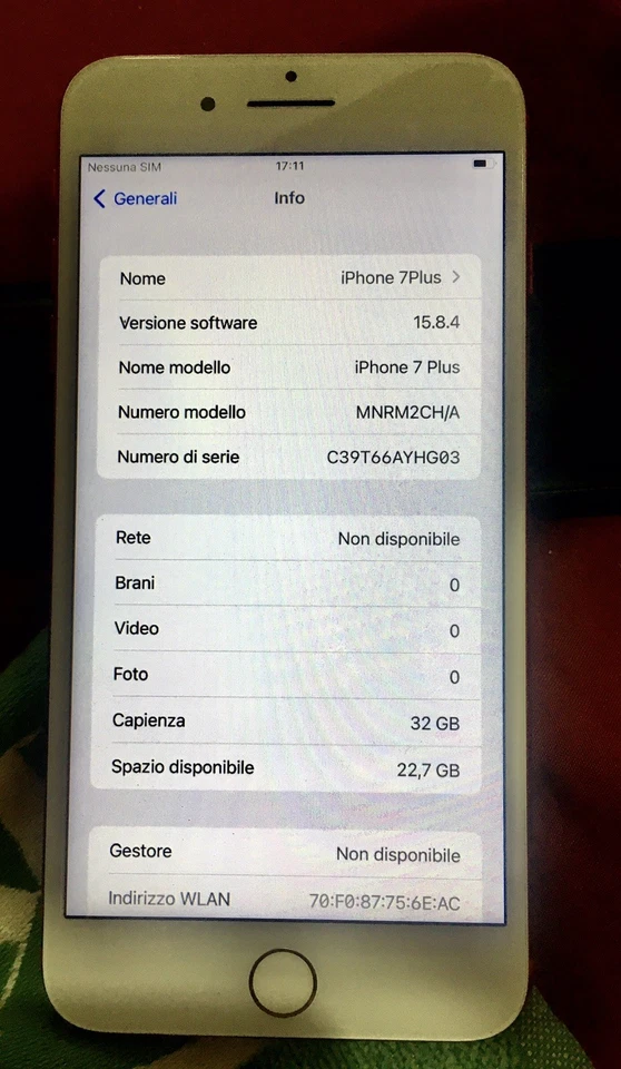 iPhone7 Plus 32 Gb Red Nuovo,BOX GENERICO,1 Salvaschermo 1 Custodia-No Ricarica - Immagine 3 di 4