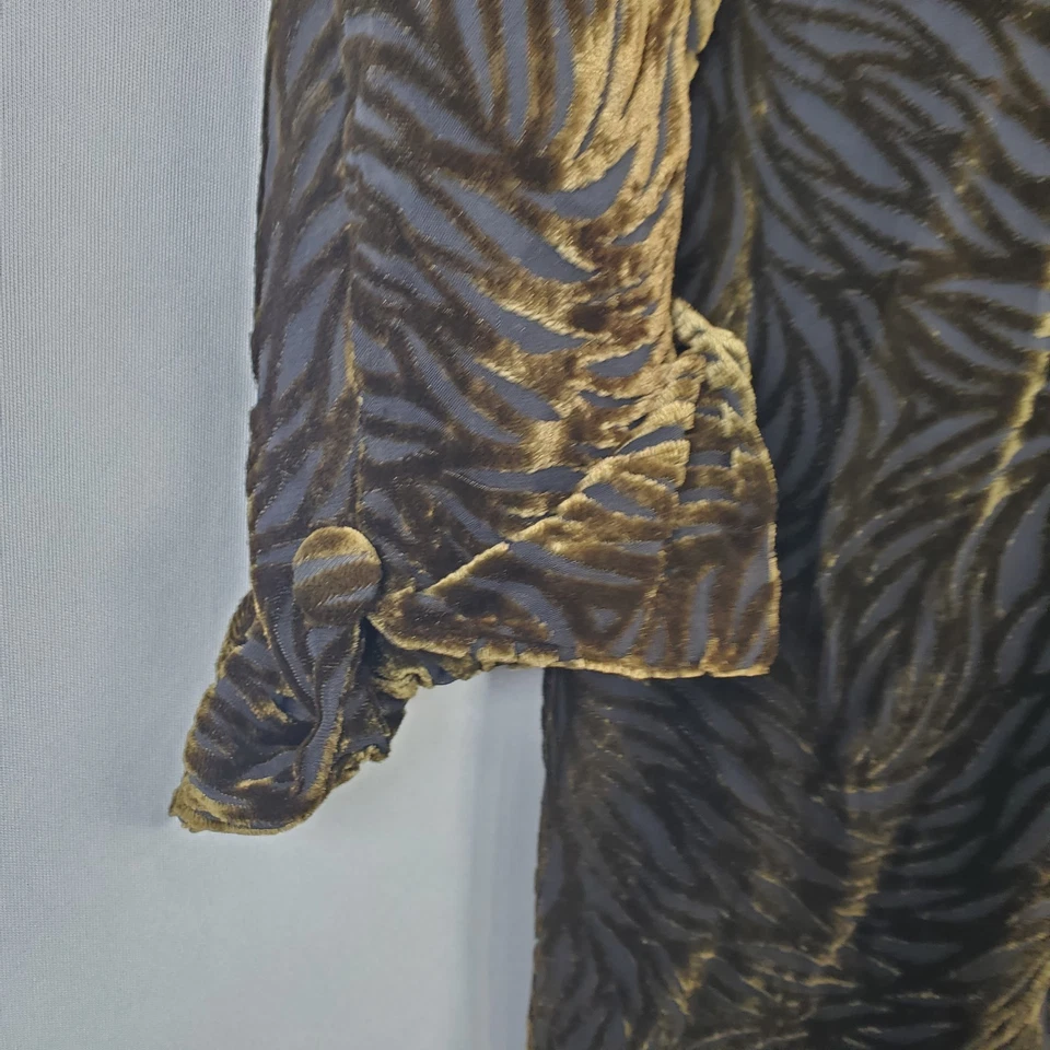 复古天鹅绒 Glam Maxi 礼服绿色人造丝丝绸美国制造 Renfair 浪漫  — 第 3/4 张图片