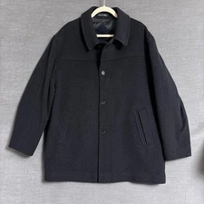 Johnston Murphy Coat 44R Charcoal Gray Overcoat Classic Italy Business Winter