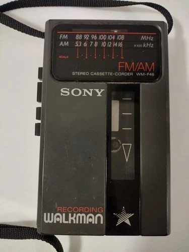 VTG Sony WM F46 Recording Walkman AM/FM Radio Cassette Player Parts or Repair