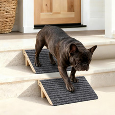 Foldable Dog Ramp for Stairs - 2 Pack Non-Slip Pet Steps for Small Dogs