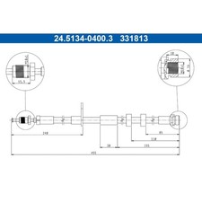 Bremsschlauch ATE 24.5134-0400.3 für Ford C-Max II Grand Focus III