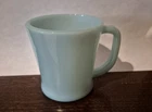 Vintage FIRE-KING Oven Ware Delphite Turq Blue Glass D-Handle Mug EXCELLENT!