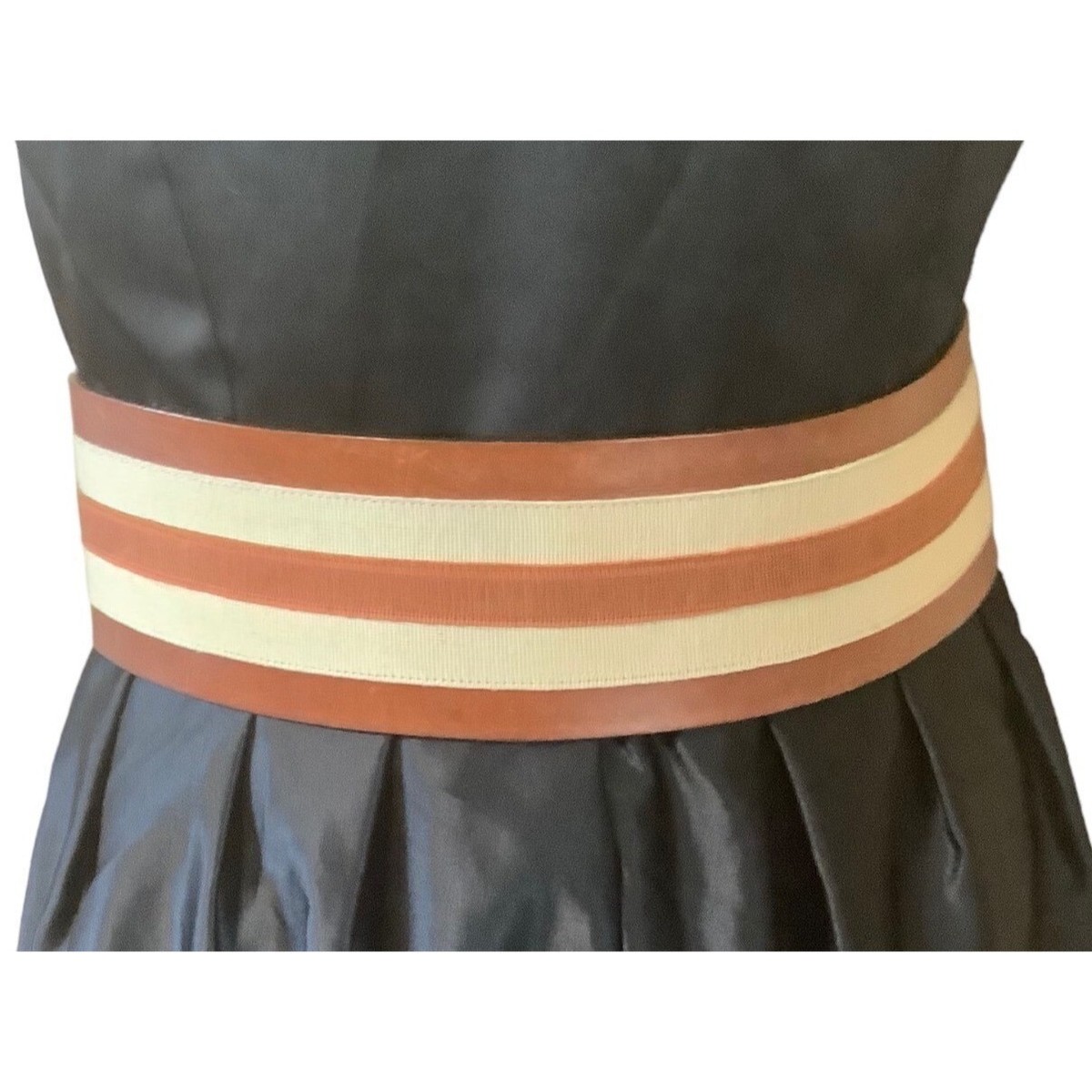 Vtg Wide Waist Leather Cincher Belt Women 28 display picture 3