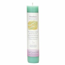 NEW Crystal Journey Herbal Magic ABUNDANCE Candle - Reiki Charged 7" Pillar