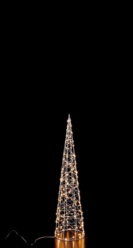 Luci Natale Albero a cono Decorazione 3D da Esterno 200 LED Bianco Calda h 60 cm, fotografia 7 di 7