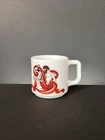 Libra Zodiac Vintage Milk Glass Coffee Cup Mug Beverly Horoscope Red Orange   H1