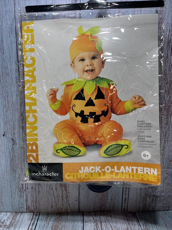Jack O 灯笼南瓜儿童婴儿服装新品 0-6 Mos。 — 第 4/4 张图片