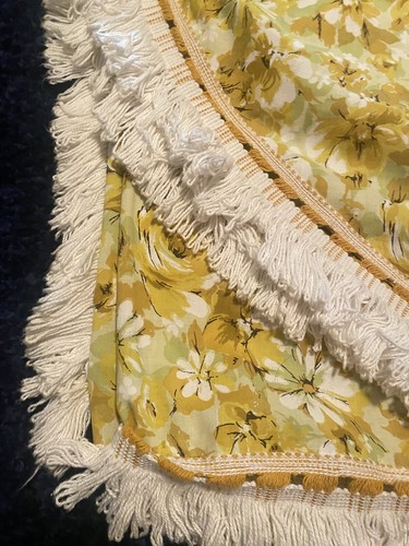 Set 2 Vintage retro floral twin bedspreads fringe hems - Picture 6 of 11