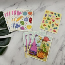 Vintage Hallmark Sticker Sheets Lot of 13 Pets Animals Dinosaurs Balloons 80s
