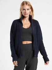 NWOT ATHLETA Escapade Mock Neck Bomber Jacket, NAVY SIZE S 982829 O1221H