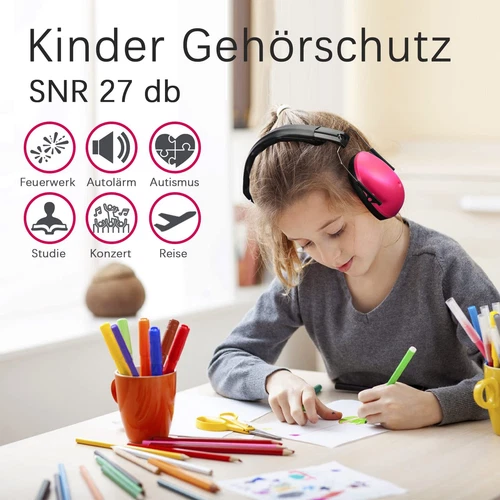 Kinder Gehörschutz Lärmschutz Kopfhörer für Schule Lernen Faltbar Ohrenschützer - Bild 13 von 26