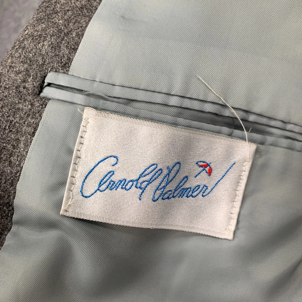 Blazer Arnold Palmer de Colección Hombres 42L Largo Gris Lana 2 Botones Abrigo Deportivo Hecho en EE. UU. Foto 4 de 4