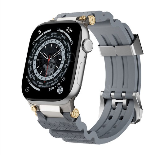 Cinturino Silicone per Apple Watch Ultra 2 49mm Serie 10 9 8 7 6 5 4 3 42mm 46mm - Foto 20 di 94