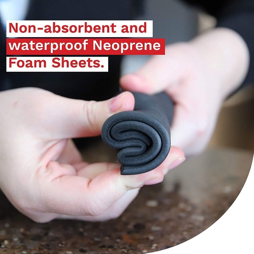 XFasten Neoprene Sponge Foam Rubber Sheet Roll, Black, 1/4-Inch Thick, 12" x 55" - Picture 5 of 7