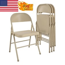 Steel Folding Chair 4 Pack Versatile Multipurpose Light Weight Indoor Gathering