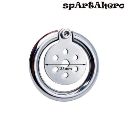Male Stainless Steel 33mm Cage Sheet Light and Thin Pot Cover Flat Chastity Lock