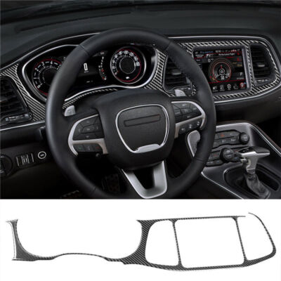 Carbon Fiber Instrument GPS Console Interior Trim For Dodge Challenger 2015+