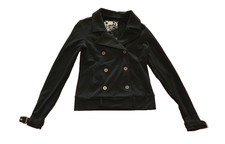Oakley 00-75 Y2k Black Cotton Button Up Smart Casual Crop Jacket Ladies Xs