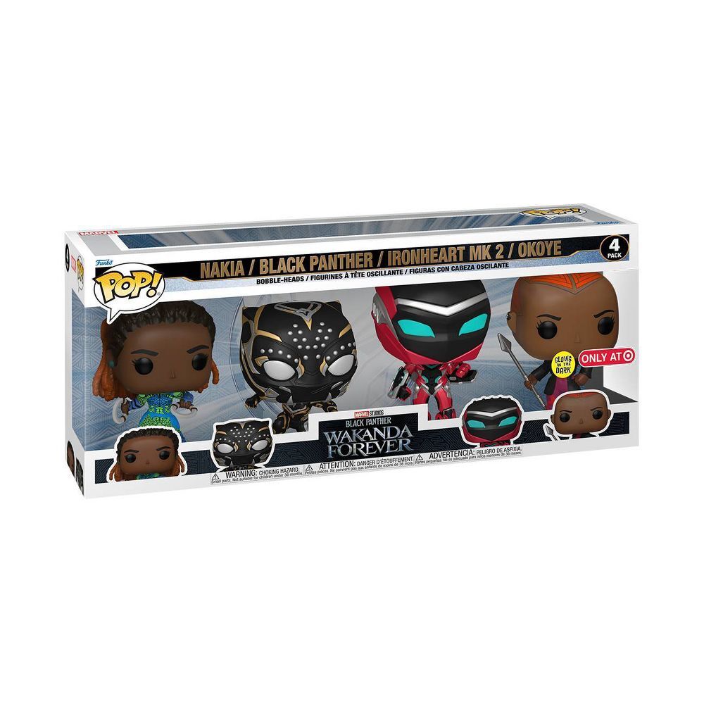 Funko Pop! Marvel Black Panther Wakanda Forever 4-Pack Glow Black Panther Nakia