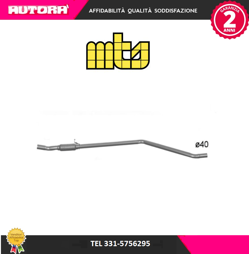 Tubo gas scarico centrale adatto a Fiat Panda (141) 1.1 fire (MARCA MTS)..