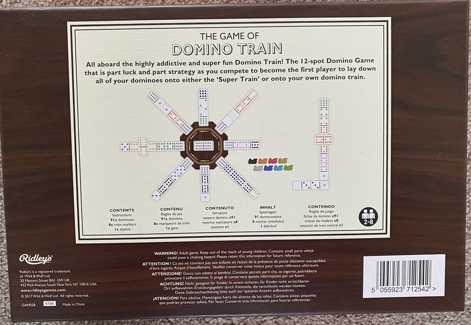 Ridley’s Games Room The Game Of Domino Train, Fast Paced 12 Spot