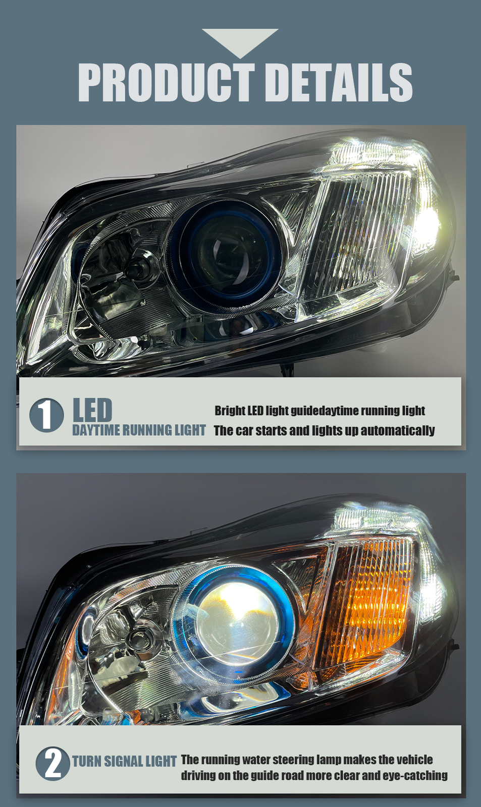 For Buick Regal 20112013 Xenon Headlights Assembly LED DRL Included