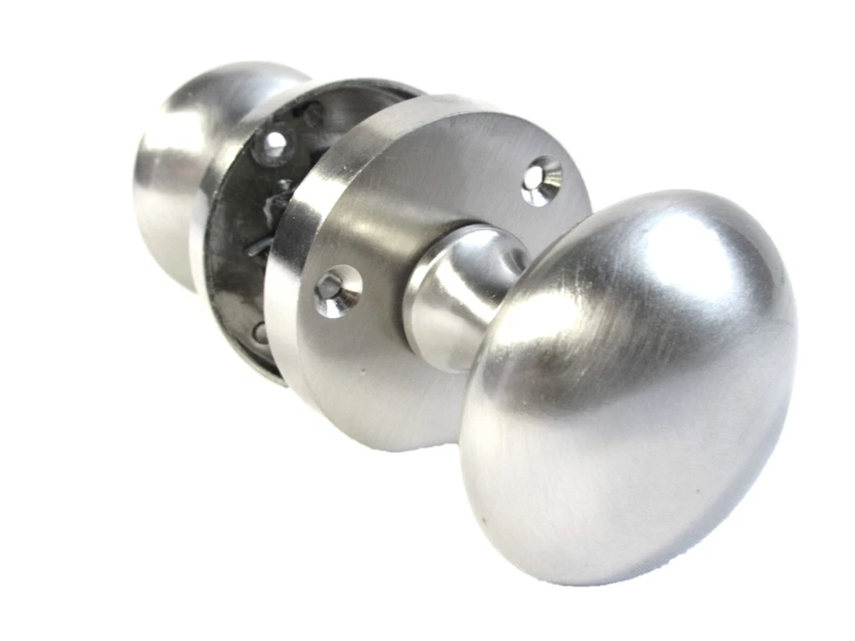  SATIN QUALITY MORTICE DOOR KNOBS handles sprung door knob Brushed Chrome   - Image 3 of 4