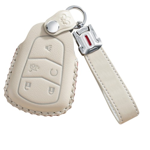 For Cadillac ATS CT6 XTS XT4 Escalade Full Sealed Leather Car Key Fob Cover Case - Bild 9 von 9