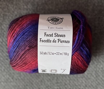 1 Loops & Threads Facet Stones Roving worsted Garnet red purple