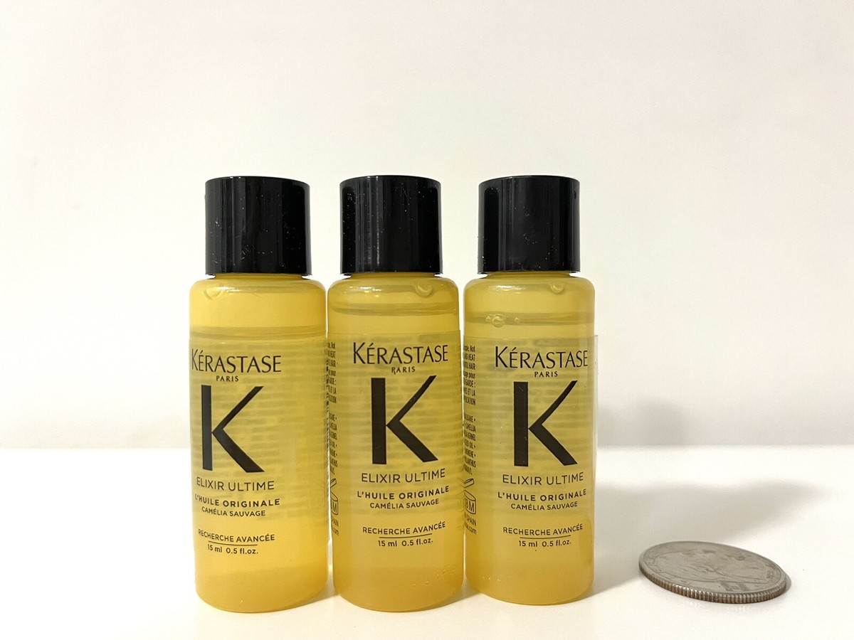 Kérastase ヘアオイル 3本セット　バラ売り不可 KERASTASE Travel Lot ELIXIR ULTIME Versatile Beautifying HAIR OIL
