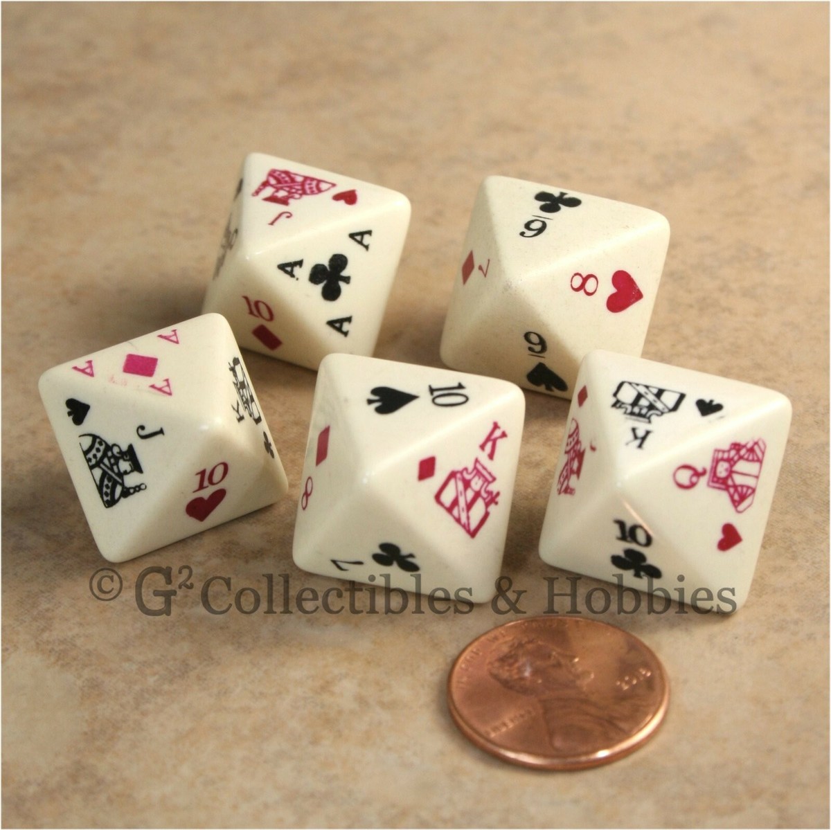 NEW 8-Sided Poker Dice Game in Tube 5 Eight Sided D8 Gambling Set