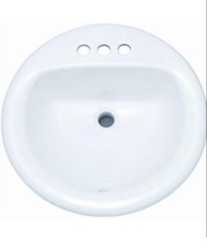 PROFLO PF194R Rockaway 19" Circular Vitreous China Drop In - White
