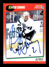 1991-92 Score # 186 Brian Benning Autograph Signed Card (B2) Los Angeles Kings