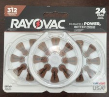 Rayovac 312 Hearing Aid Batteries 24 Pack 11/27