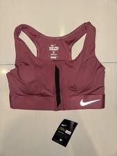 NIKE PRO COMBAT DRI-FIT FRONT ZIP SPORTS BRA WOMENS SIZE M
