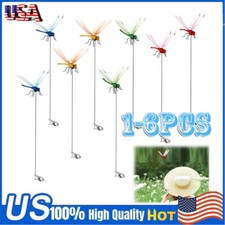 1-6PCS Dragonfly Clips Dragonfly Hat Clip Artificial Realistic 3D Dragonflies JQ